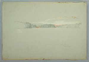 Rajz, Felső-Tongue-tó, 1879. október 1. alkotó: Frederic Edwin Church