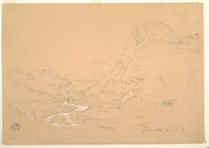 Rajz, Guaranda melletti völgy, 1857. június 3. alkotó: Frederic Edwin Church
