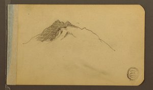 Rajz, völgy; hátoldal: hegycsúcs, 1889 alkotó: Frederic Edwin Church