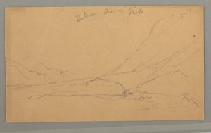 Rajz, Völgy a Vallais felől, talán 1868 alkotó: Frederic Edwin Church