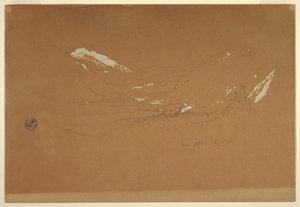 Rajz, völgy "Golling mellett", Ausztria, 1868. augusztus 5. alkotó: Frederic Edwin Church