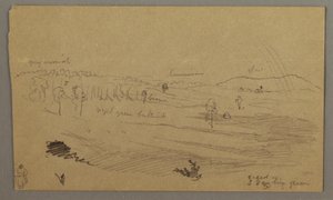 Rajz, Völgy, szivárvány, valószínűleg 1865-66 alkotó: Frederic Edwin Church