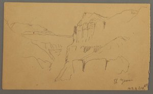 Rajz, Valleyside, 1869 február  alkotó: Frederic Edwin Church