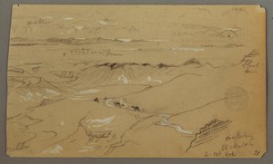 Rajz, Kilátás a Wady el-Arabahra, 1868. február 20. alkotó: Frederic Edwin Church