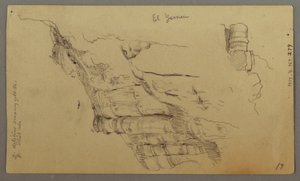 Rajz, Wady el-Arabah-i kilátás, február 20., valószínűleg 1868 alkotó: Frederic Edwin Church
