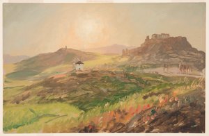 Rajz, Az Akropolisz látképe, Athén, 1869. április alkotó: Frederic Edwin Church