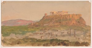 Rajz, Az Akropolisz látképe délről, Athén, 1869. április alkotó: Frederic Edwin Church