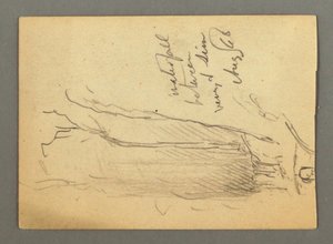 Rajz, Vízesés Veney és Sion között, Rhone-völgy, Svájc, 1868. augusztus alkotó: Frederic Edwin Church