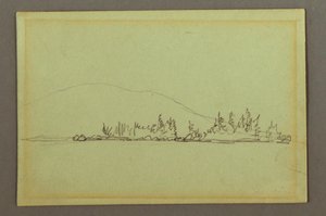 Rajz, Erdős part, hegy, talán 1856 alkotó: Frederic Edwin Church