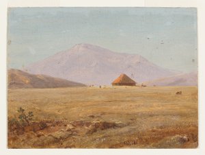 Ecuador , hegyi fennsík kunyhóval alkotó: Frederic Edwin Church