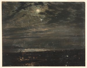 Holdfényes tengerpart (talán Maine) alkotó: Frederic Edwin Church
