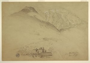A Goell és Brett hegyek Berchtesgarden közelében, Bajorországban alkotó: Frederic Edwin Church