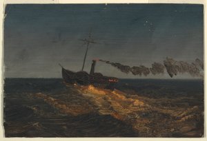 Lapátgőzölő alkonyatkor alkotó: Frederic Edwin Church