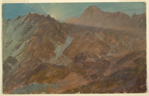 Csúcsok és gleccser napkeltekor, Berni-Alpok, Svájc alkotó: Frederic Edwin Church
