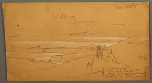Folyó a hegyi völgyön keresztül az égbolttal és a félholddal alkotó: Frederic Edwin Church