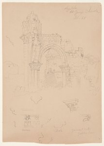 A Szent György-templom romjai, Lydda [jelenlegi Lod] alkotó: Frederic Edwin Church