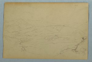 Vázlatok a növényekről és a teraszt határoló korlát egy részéről a Guarandában, Ecuadorban alkotó: Frederic Edwin Church