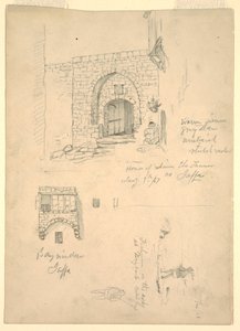 Vázlatok a Palesztina (Tel-Aviv, Izrael) Semon-házról, a Jaffa-házról és a szíriai Bejrúti sziklákon [Bejrút, Libanon] alkotó: Frederic Edwin Church