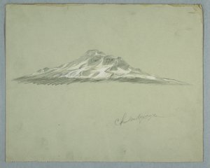 A Chimborazo-hegy hóval borított csúcsa, Ecuador alkotó: Frederic Edwin Church