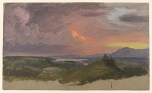 Naplemente a Hudson-völgyben alkotó: Frederic Edwin Church