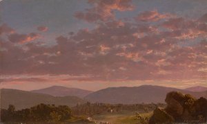 Alkonyat a Catskills-hegységben 1849 (Olaj, farostlemez) alkotó: Frederic Edwin Church