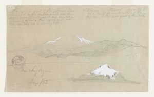 Kilátás a kolumbiai Puresé vulkánra és a Sincholagua hegyre, Ecuador alkotó: Frederic Edwin Church