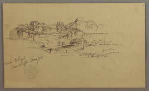 Vízkerék medencével a kertben, Jaffa, Palesztina [Tel Aviv, Izrael] alkotó: Frederic Edwin Church