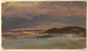 Téli táj Blue Hill naplementében, Hudson, New York állam alkotó: Frederic Edwin Church