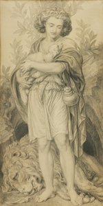 Sisterly Help (pencil on paper) alkotó: Frederic James Shields