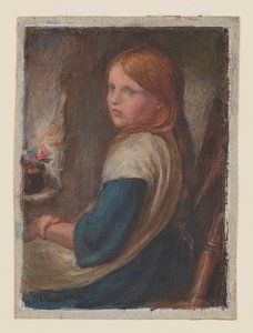 Tanulmány egy ülő fiatal lányról, 1870 körül (akvarell, gouache és gumiarab papíron)