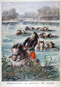 Francia lovasság gázol egy folyón, 1896 alkotó: Frederic Lix