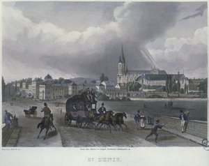 St. Denis városa, Frederic Martens (1809-75) metszete 1832 (színes metszet)
