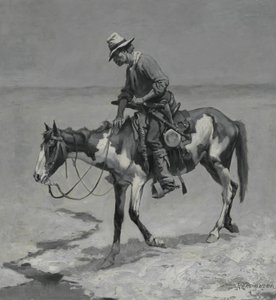 Egy texasi póni, 1889 (olaj, kompozíciós tábla) alkotó: Frederic Remington
