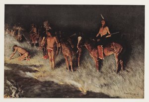 Fire on the Prairie, Colliers Weekly, pub.1908 alkotó: Frederic Remington