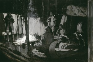 Az utazás első és legjobb tábora, 1895 alkotó: Frederic Remington