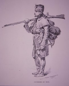 Francia-kanadai szőrmecsapda Coureur du Bois alkotó: Frederic Remington