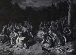 Indiai gyűlés alkotó: Frederic Remington
