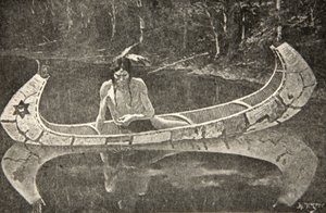 Hosszan ült a válaszra várva, Henry Wadsworth Longfellow (1807-82) The Song of Hiawatha című kocsmából. George G. Harrap und Company Ltd., 1911 alkotó: Frederic Remington