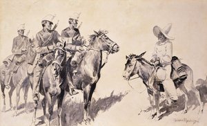 Mexikói csendőrök kérik az utat, 1890 alkotó: Frederic Remington
