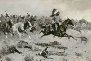 Rohanó vörös páholyok haladtak át a soron alkotó: Frederic Remington