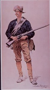 Spanyol-amerikai háború 1898, amerikai gyalogos Krag-Jorgensen tárpuskával felfegyverkezve