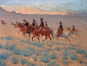 The Cowpunchers (akvarell papíron) alkotó: Frederic Remington