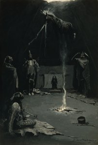 The Going of the Medicine-Horse (indiai tűzisten) 1897 alkotó: Frederic Remington
