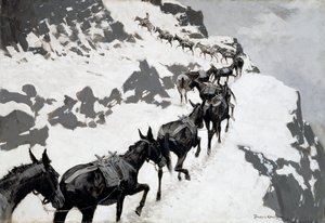 Az öszvér csomag (An Ore-Train Going to the Silver Mines, Colorado) 1901 alkotó: Frederic Remington