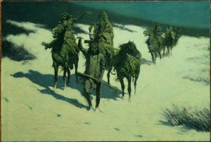 A patkolt ló nyomában alkotó: Frederic Remington