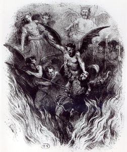 Illusztráció Hector Berlioz (1803-69) „La Damnation de Faust” (1846) zenekari partitúrájára, 1854