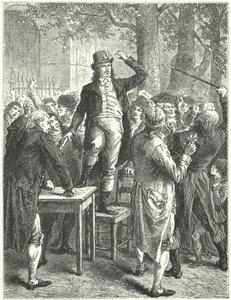 Camille Desmoulins beszéde a párizsi Palais Royal kertjében