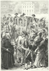 XVI. Lajos Párizsba vitte, miután a tömeg megtámadta a versailles-i palotát