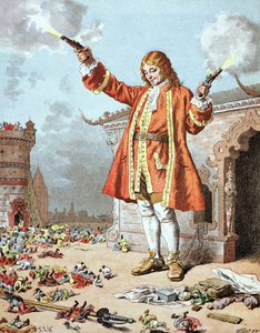 „Mindannyian hanyatt zuhantak, mintha mennydörgés sújtotta volna őket” – illusztráció Jonathan Swift (1667-1745) „Gulliver utazásai” című művéből. alkotó: Frederic Theodore Lix
