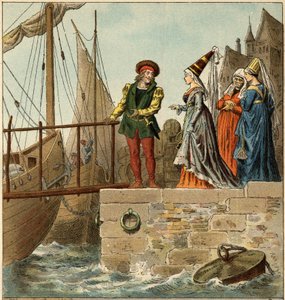 Népszerű dal: „A Nantes megérkezett””. Illusztráció (részlet) Frederic Theodore Lixtől (1830-1897) a „Gyermekdalok és körök Franciaország tartományaiból” c. alkotó: Frederic Theodore Lix